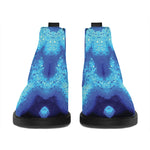 Blue Snowflake Kaleidoscope Print Flat Ankle Boots