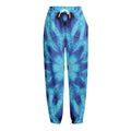 Blue Snowflake Kaleidoscope Print Fleece Lined Knit Pants