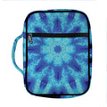Blue Snowflake Kaleidoscope Print Front Pocket Bible Bag