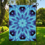 Blue Snowflake Kaleidoscope Print Garden Flag