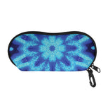 Blue Snowflake Kaleidoscope Print Glasses Case