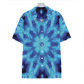 Blue Snowflake Kaleidoscope Print Hawaiian Shirt