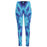 Blue Snowflake Kaleidoscope Print High-Waisted Pocket Leggings