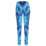Blue Snowflake Kaleidoscope Print High-Waisted Pocket Leggings