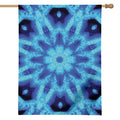 Blue Snowflake Kaleidoscope Print House Flag