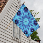 Blue Snowflake Kaleidoscope Print House Flag