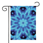 Blue Snowflake Kaleidoscope Print House Flag