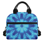 Blue Snowflake Kaleidoscope Print Insulated Lunch Bag