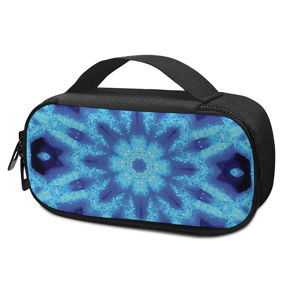Blue Snowflake Kaleidoscope Print Insulin Cooler Travel Case