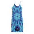 Blue Snowflake Kaleidoscope Print Jersey Midi Cami Dress