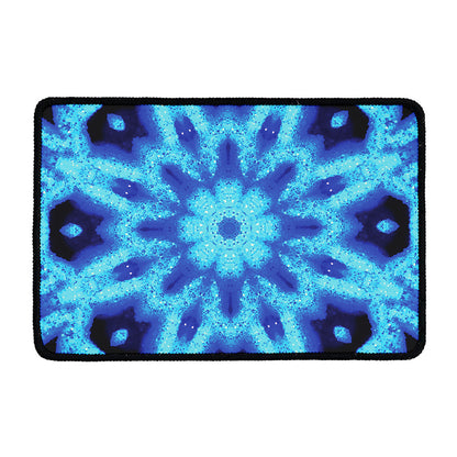Blue Snowflake Kaleidoscope Print Kitchen Mat