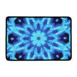 Blue Snowflake Kaleidoscope Print Kitchen Mat