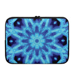 Blue Snowflake Kaleidoscope Print Laptop Sleeve