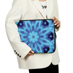 Blue Snowflake Kaleidoscope Print Laptop Sleeve