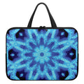 Blue Snowflake Kaleidoscope Print Laptop Sleeve With Handle
