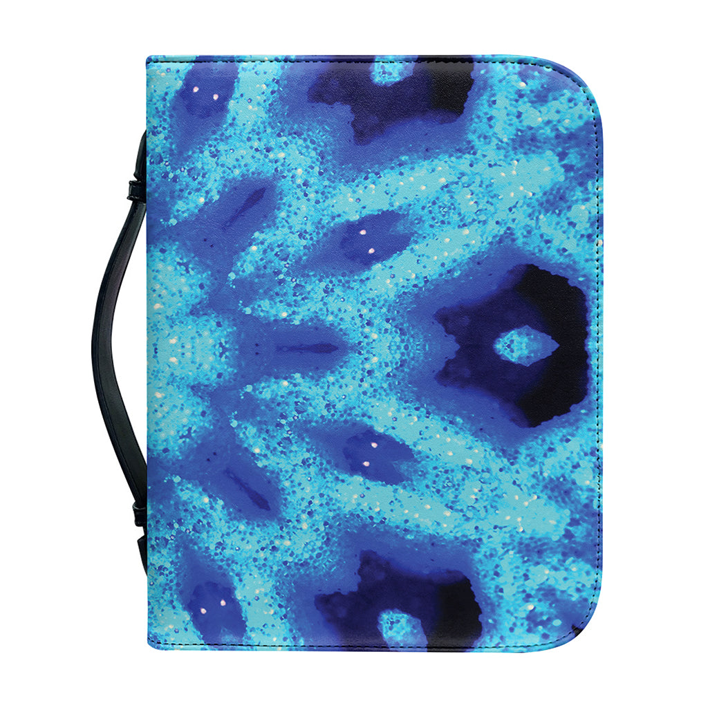 Blue Snowflake Kaleidoscope Print Leather Bible Cover
