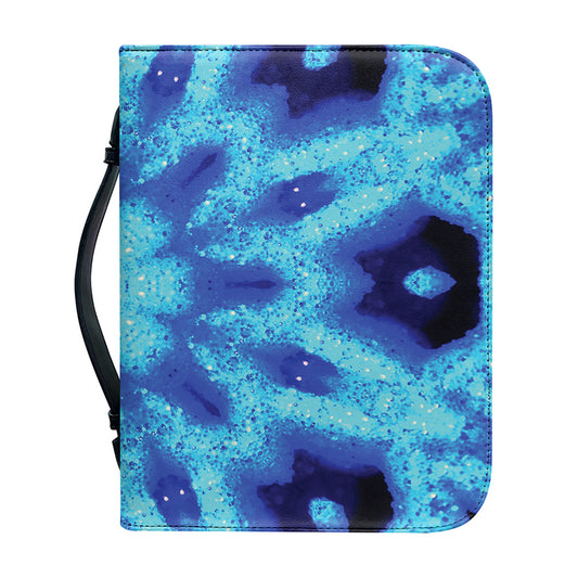 Blue Snowflake Kaleidoscope Print Leather Bible Cover