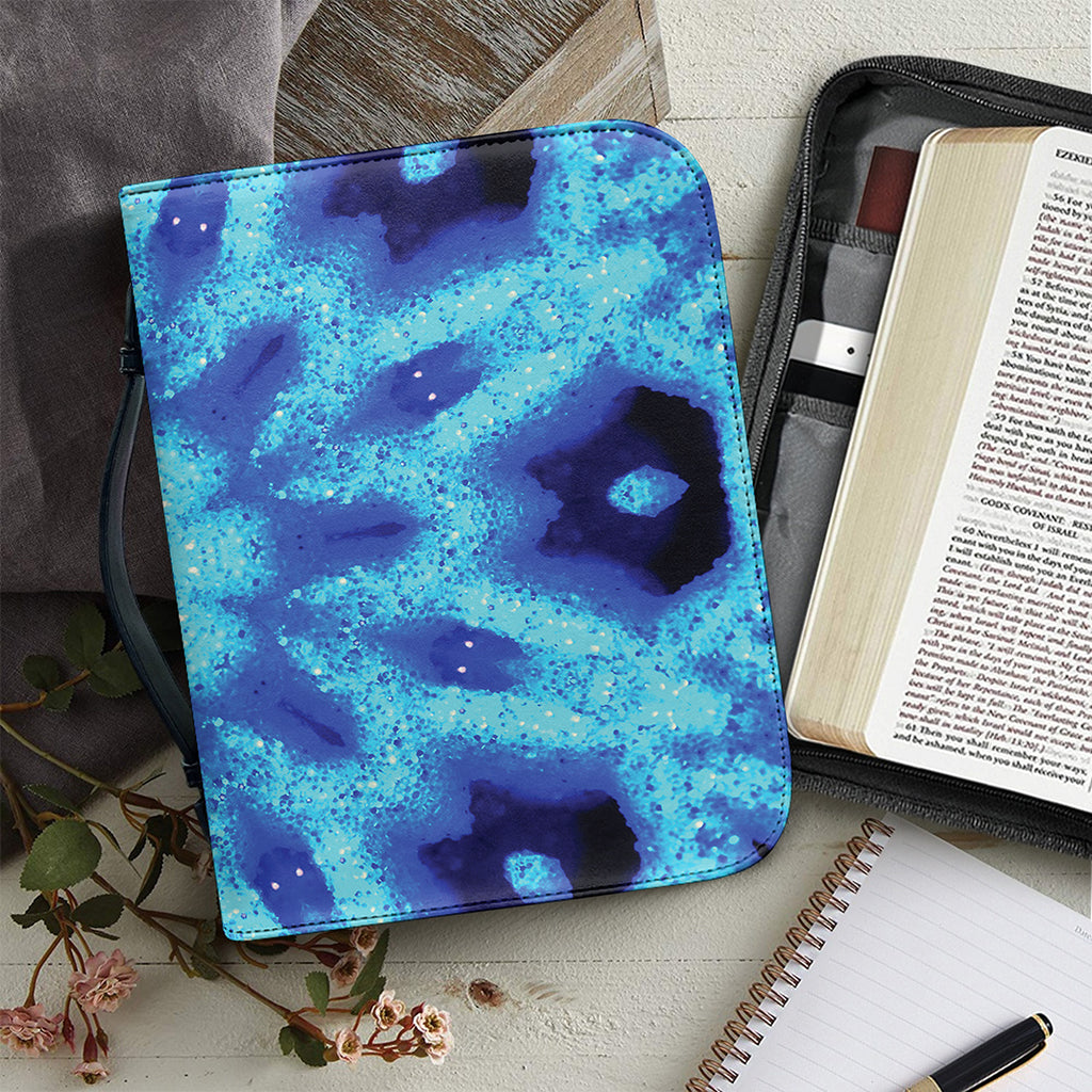 Blue Snowflake Kaleidoscope Print Leather Bible Cover