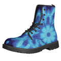 Blue Snowflake Kaleidoscope Print Lace-Up Boots