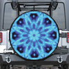 Blue Snowflake Kaleidoscope Print Leather Spare Tire Cover