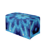 Blue Snowflake Kaleidoscope Print Leather Tissue Box Cover