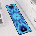 Blue Snowflake Kaleidoscope Print Long Kitchen Mat