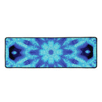 Blue Snowflake Kaleidoscope Print Long Kitchen Mat