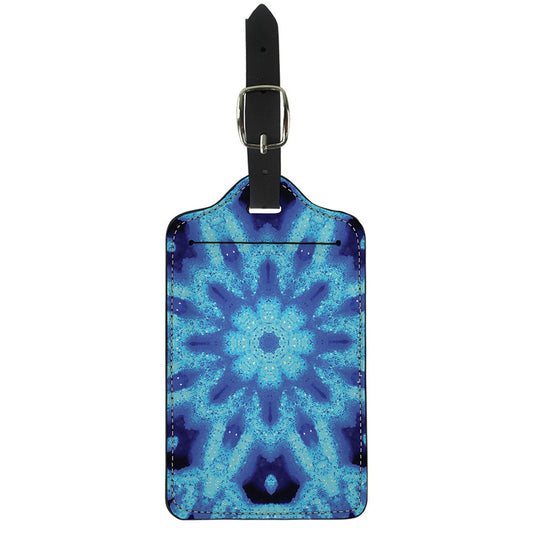 Blue Snowflake Kaleidoscope Print Luggage Tag
