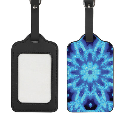 Blue Snowflake Kaleidoscope Print Luggage Tag