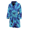 Blue Snowflake Kaleidoscope Print Men's Bathrobe