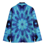 Blue Snowflake Kaleidoscope Print Men's Blazer