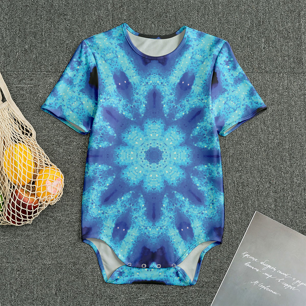 Blue Snowflake Kaleidoscope Print Men's Bodysuit