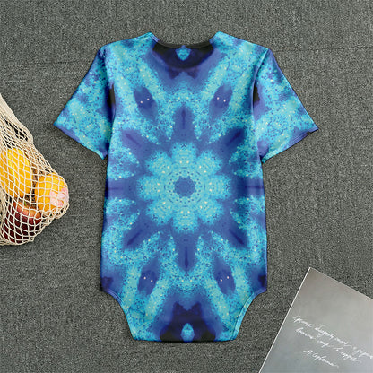 Blue Snowflake Kaleidoscope Print Men's Bodysuit