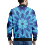Blue Snowflake Kaleidoscope Print Men's Bomber Jacket
