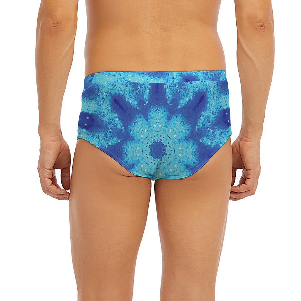Blue Snowflake Kaleidoscope Print Men's Briefs