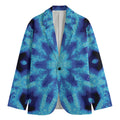 Blue Snowflake Kaleidoscope Print Men's Cotton Blazer