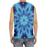 Blue Snowflake Kaleidoscope Print Men's Fitness Tank Top