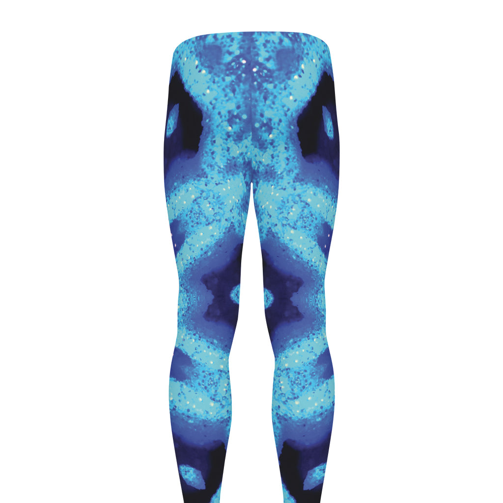 Blue Snowflake Kaleidoscope Print Men's leggings