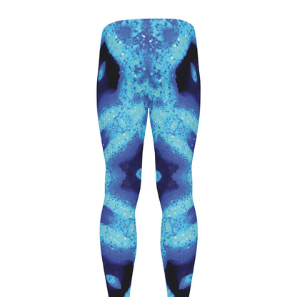 Blue Snowflake Kaleidoscope Print Men's leggings