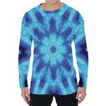 Blue Snowflake Kaleidoscope Print Men's Long Sleeve T-Shirt