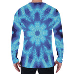 Blue Snowflake Kaleidoscope Print Men's Long Sleeve T-Shirt
