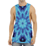 Blue Snowflake Kaleidoscope Print Men's Muscle Tank Top