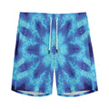 Blue Snowflake Kaleidoscope Print Men's Athletic Shorts