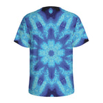 Blue Snowflake Kaleidoscope Print Men's Sports T-Shirt