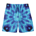 Blue Snowflake Kaleidoscope Print Men's Swim Trunks