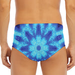 Blue Snowflake Kaleidoscope Print Men's Triangle Swim Briefs