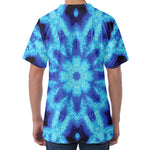 Blue Snowflake Kaleidoscope Print Men's Velvet T-Shirt