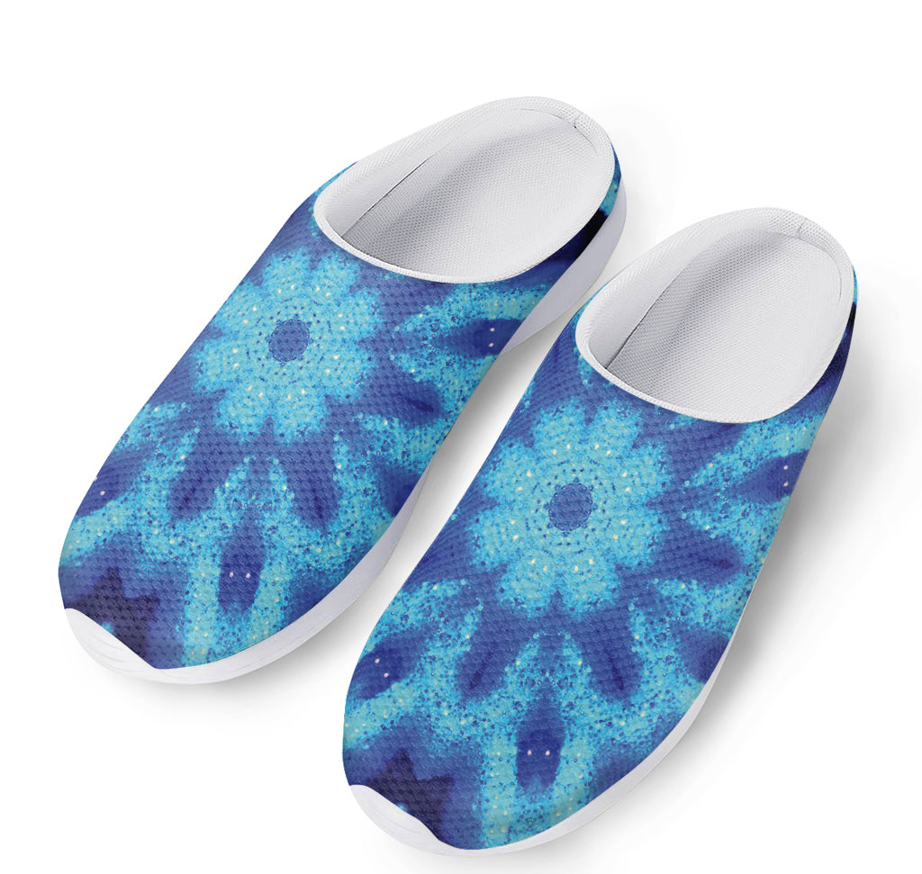 Blue Snowflake Kaleidoscope Print Mesh Casual Shoes