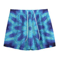 Blue Snowflake Kaleidoscope Print Mesh Shorts
