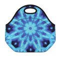 Blue Snowflake Kaleidoscope Print Neoprene Lunch Bag